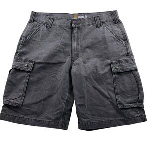 Carhartt Men's Cargo Work Shorts Size 38 Gray Cotton Relaxed Fit 100272